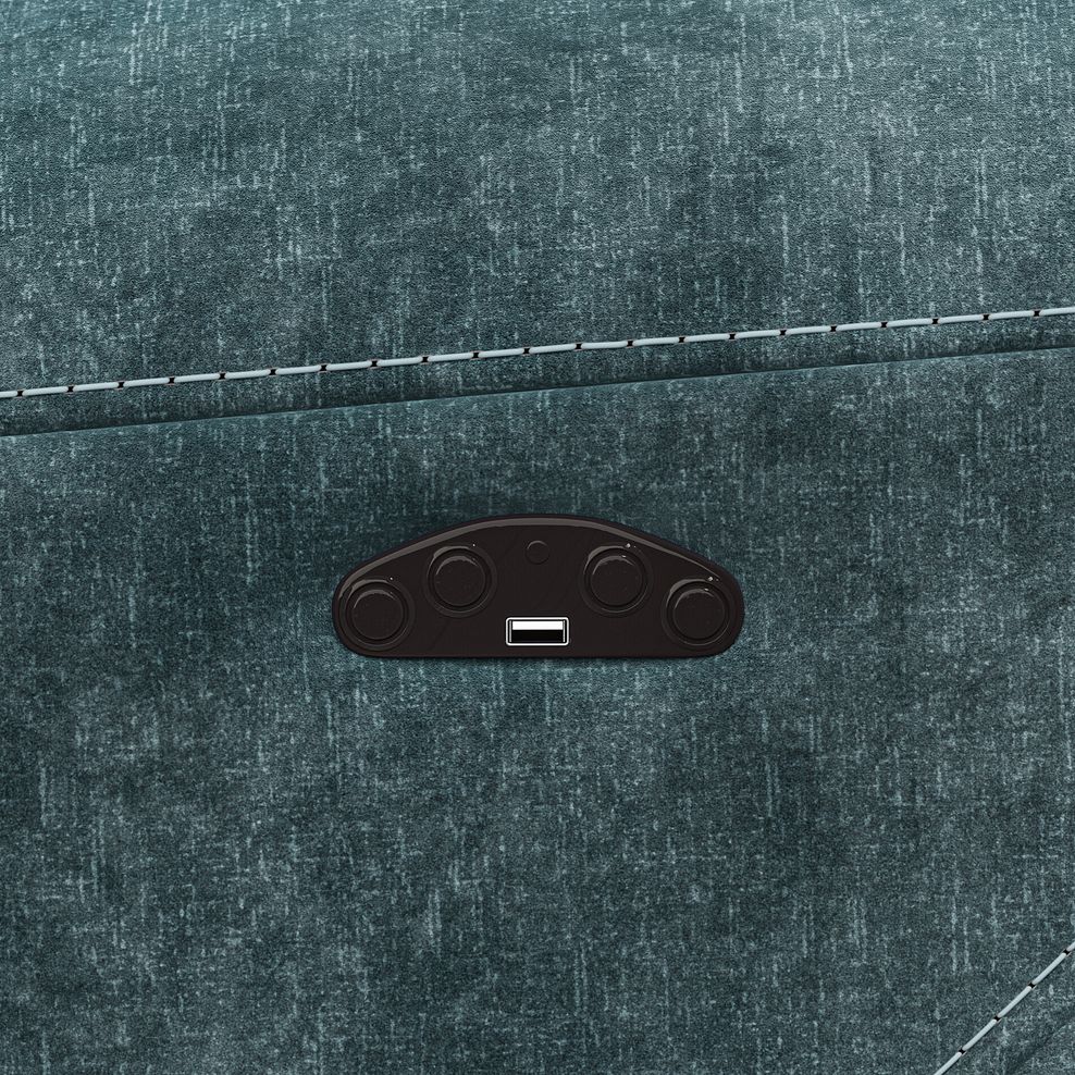 Leo 3 Seater Recliner Sofa with Adjustable Headrests in Descent Blue Fabric 12