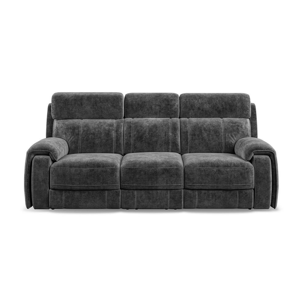 Leo 3 Seater Recliner Sofa with Adjustable Headrests in Descent Charcoal Fabric 3