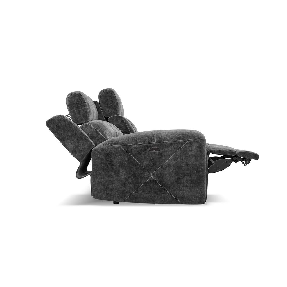 Leo 3 Seater Recliner Sofa with Adjustable Headrests in Descent Charcoal Fabric 8
