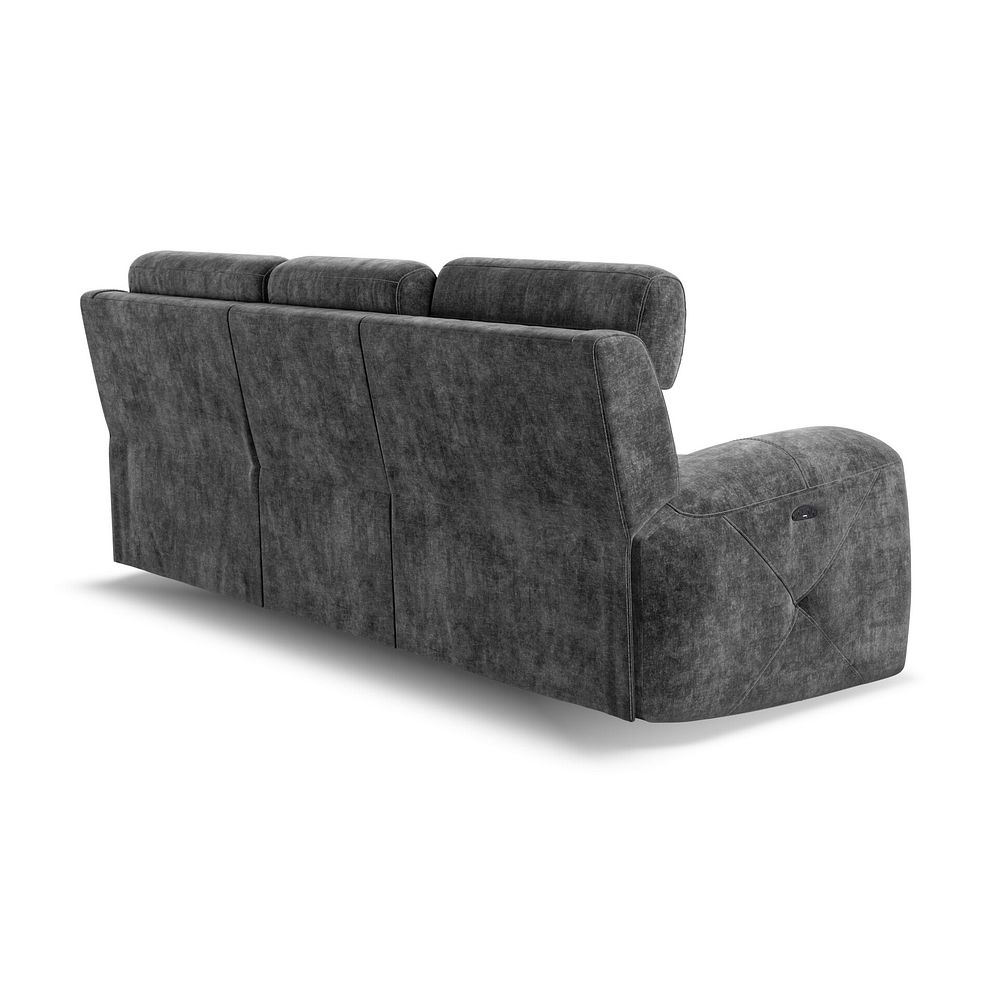 Leo 3 Seater Recliner Sofa with Adjustable Headrests in Descent Charcoal Fabric 6