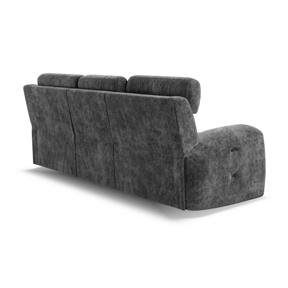 Leo 3 Seater Recliner Sofa with Adjustable Headrests in Descent Charcoal Fabric 9