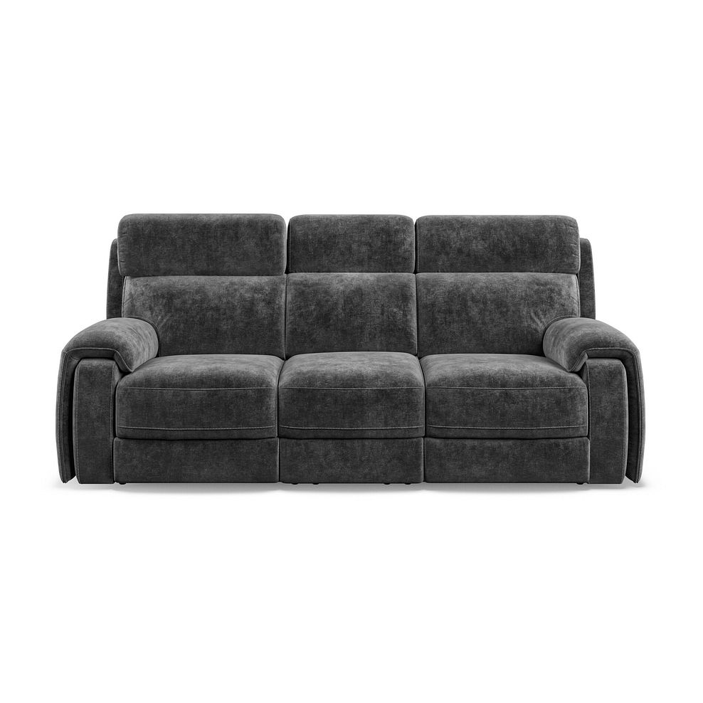 Leo 3 Seater Recliner Sofa with Adjustable Headrests in Descent Charcoal Fabric 8