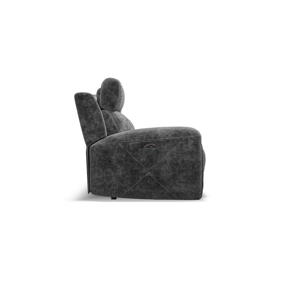 Leo 3 Seater Recliner Sofa with Adjustable Headrests in Descent Charcoal Fabric 10