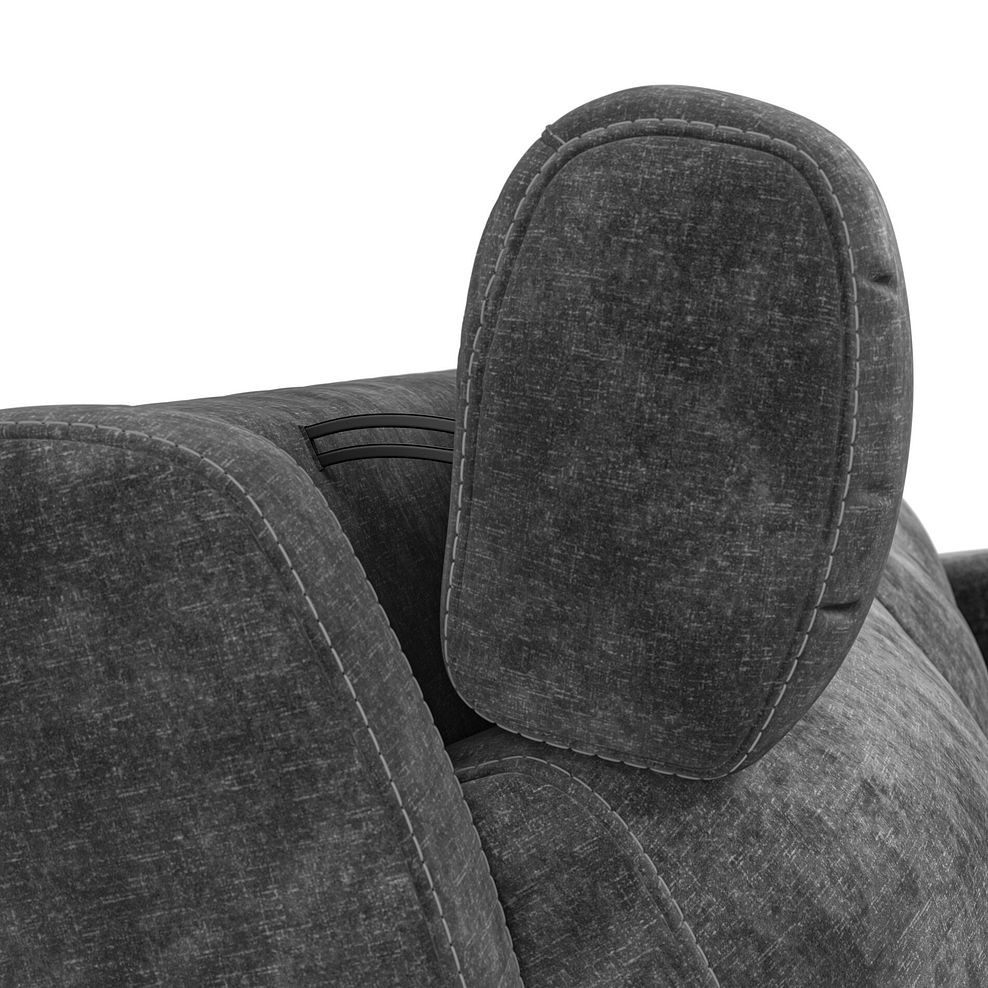 Leo 3 Seater Recliner Sofa with Adjustable Headrests in Descent Charcoal Fabric 13