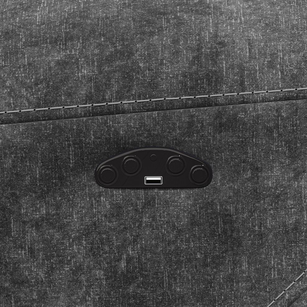 Leo 3 Seater Recliner Sofa with Adjustable Headrests in Descent Charcoal Fabric 15