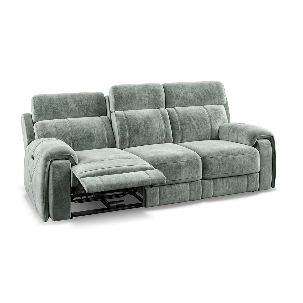 Leo 3 Seater Recliner Sofa with Adjustable Headrests in Descent Pewter Fabric Thumbnail 5