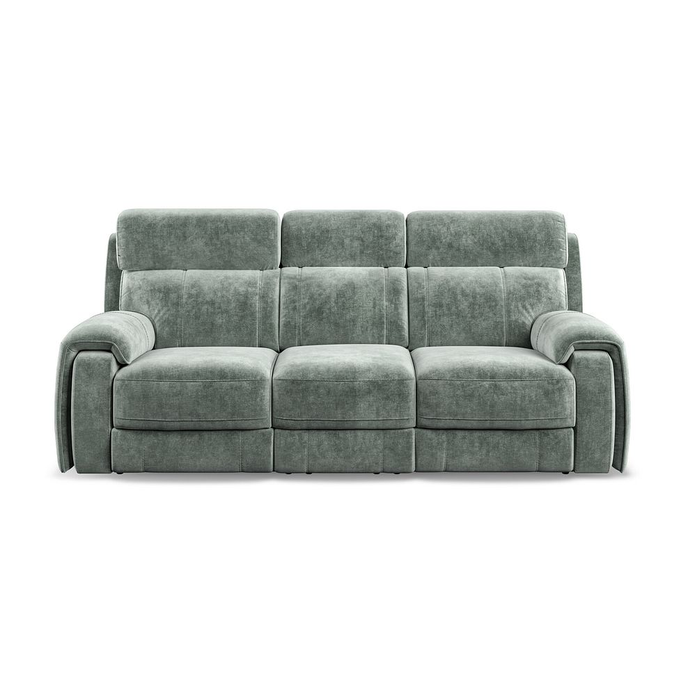 Leo 3 Seater Recliner Sofa with Adjustable Headrests in Descent Pewter Fabric Thumbnail 2
