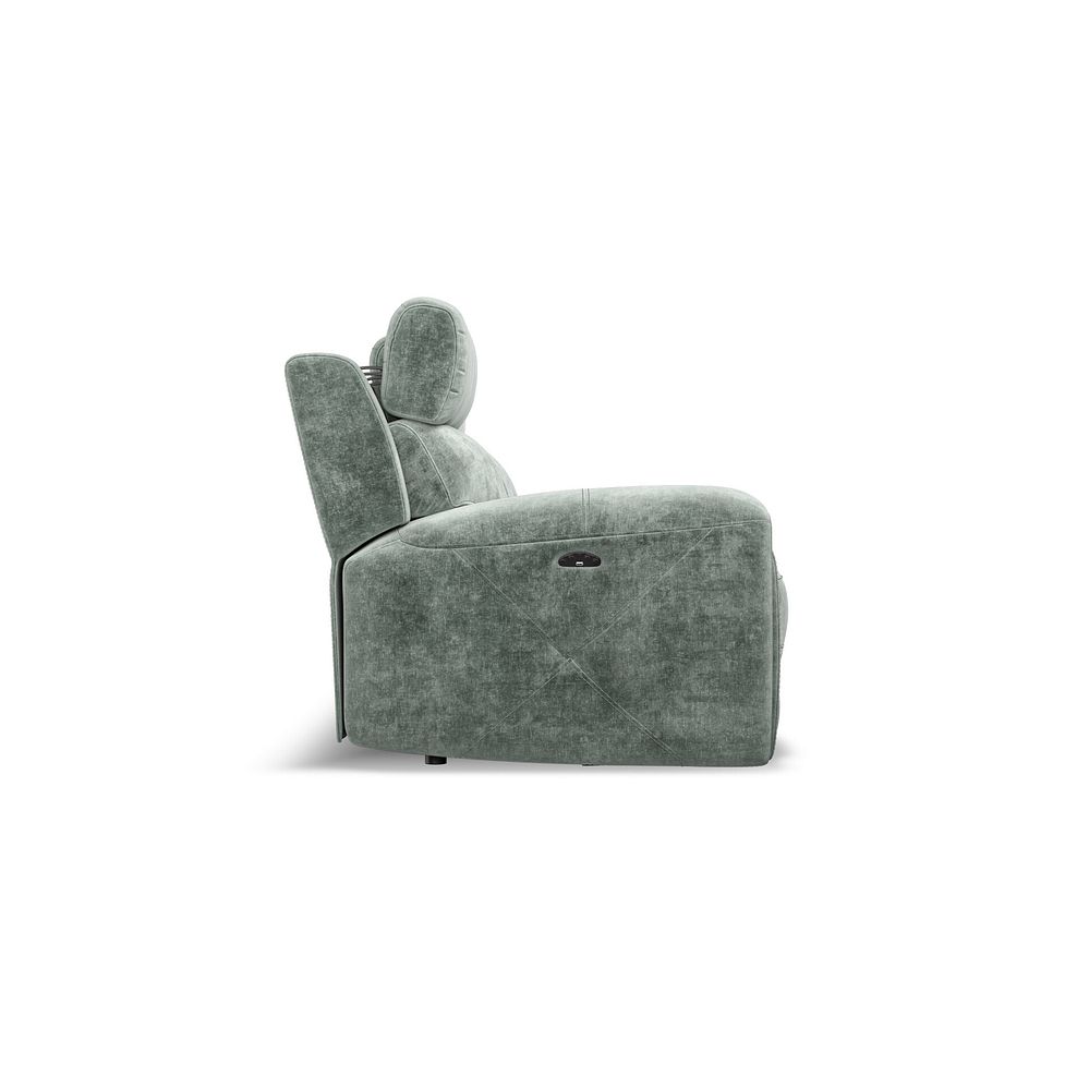Leo 3 Seater Recliner Sofa with Adjustable Headrests in Descent Pewter Fabric 7