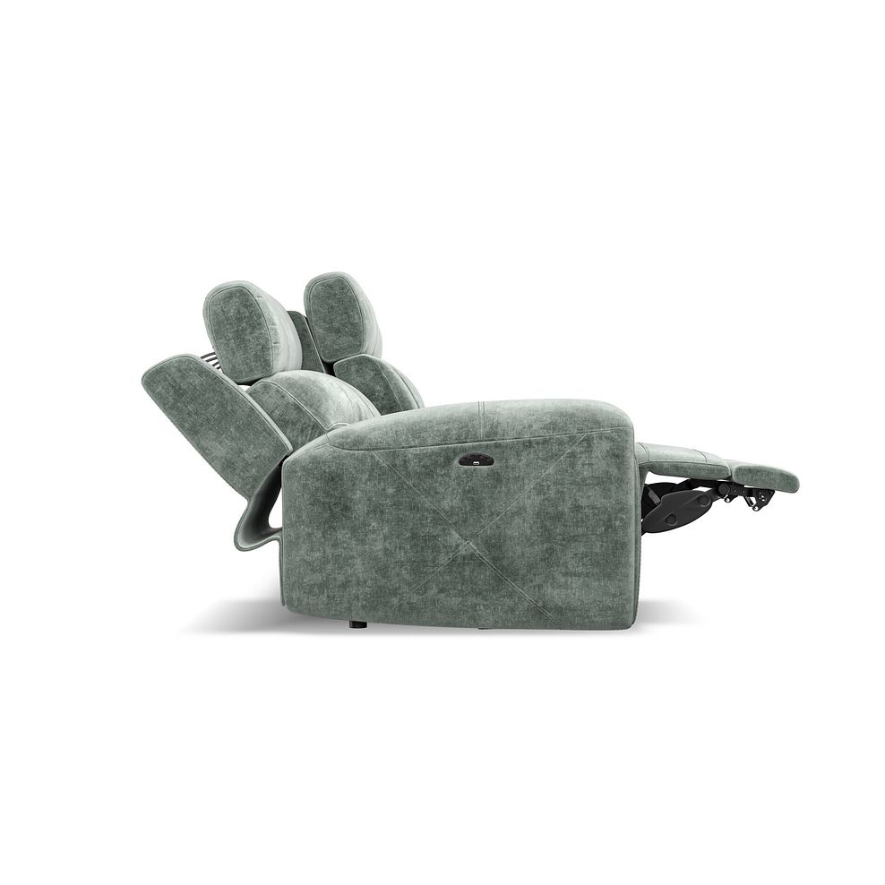 Leo 3 Seater Recliner Sofa with Adjustable Headrests in Descent Pewter Fabric 8