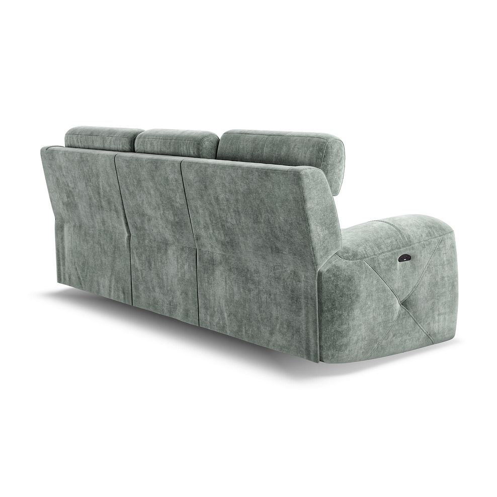 Leo 3 Seater Recliner Sofa with Adjustable Headrests in Descent Pewter Fabric 6