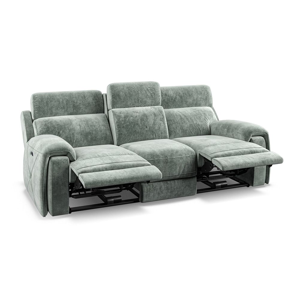 Leo 3 Seater Recliner Sofa with Adjustable Headrests in Descent Pewter Fabric 4