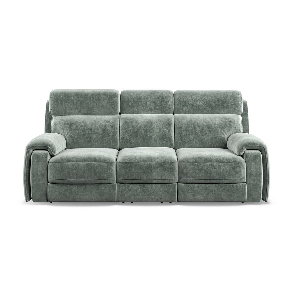 Leo 3 Seater Recliner Sofa with Adjustable Headrests in Descent Pewter Fabric 5