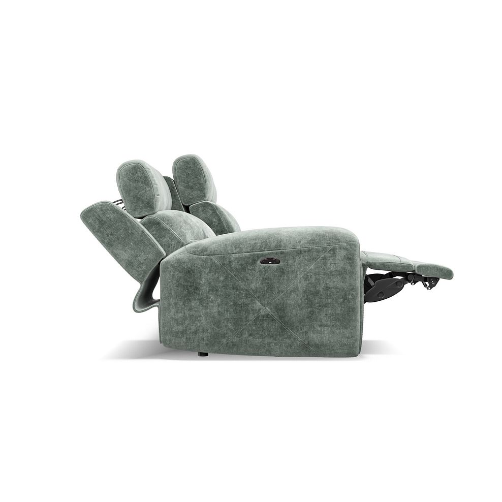 Leo 3 Seater Recliner Sofa with Adjustable Headrests in Descent Pewter Fabric 8