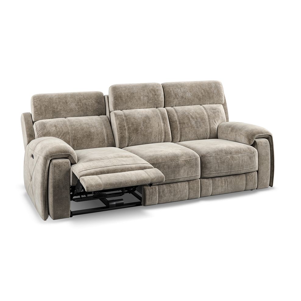 Leo 3 Seater Recliner Sofa with Adjustable Headrests in Descent Taupe Fabric 5