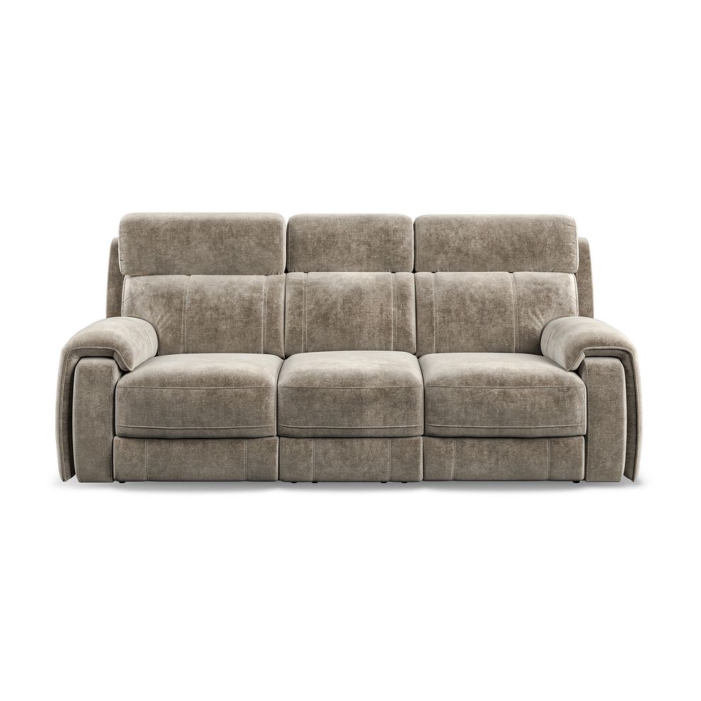 Leo 3 Seater Recliner Sofa with Adjustable Headrests in Descent Taupe Fabric 2