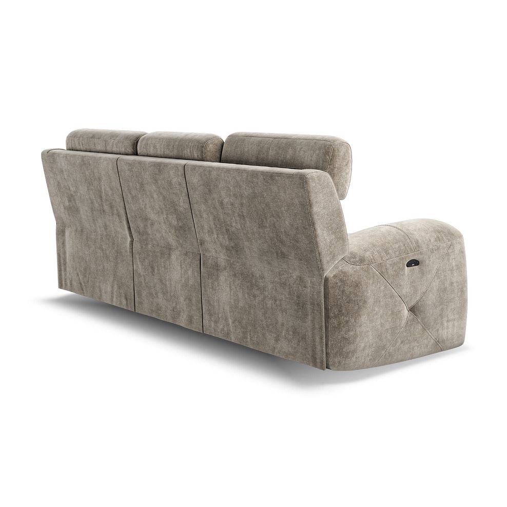 Leo 3 Seater Recliner Sofa with Adjustable Headrests in Descent Taupe Fabric 6