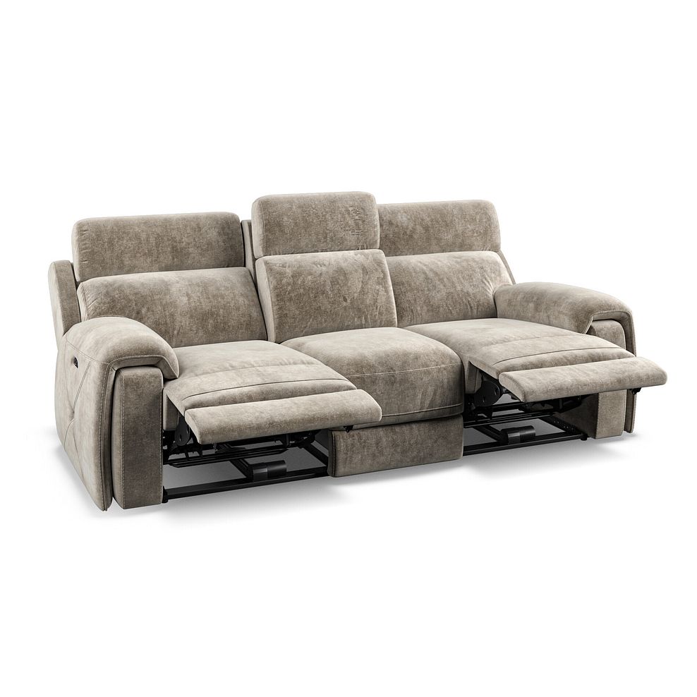 Leo 3 Seater Recliner Sofa with Adjustable Headrests in Descent Taupe Fabric 4