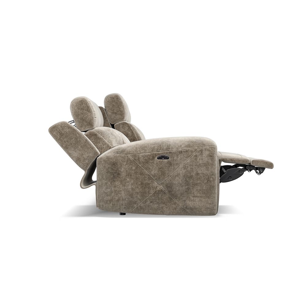 Leo 3 Seater Recliner Sofa with Adjustable Headrests in Descent Taupe Fabric 8