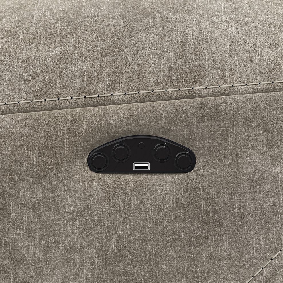 Leo 3 Seater Recliner Sofa with Adjustable Headrests in Descent Taupe Fabric 12