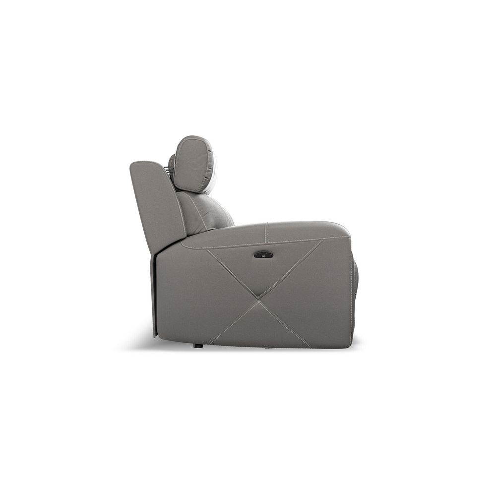 Leo 3 Seater Recliner Sofa with Adjustable Headrests in Elephant Grey Leather 7