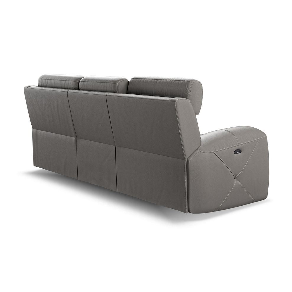 Leo 3 Seater Recliner Sofa with Adjustable Headrests in Elephant Grey Leather 6