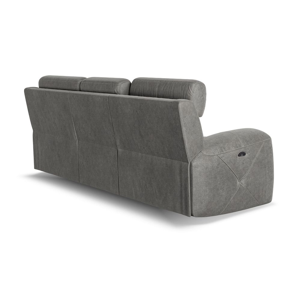 Leo 3 Seater Recliner Sofa with Adjustable Headrests in Maldives Dark Grey Fabric 8