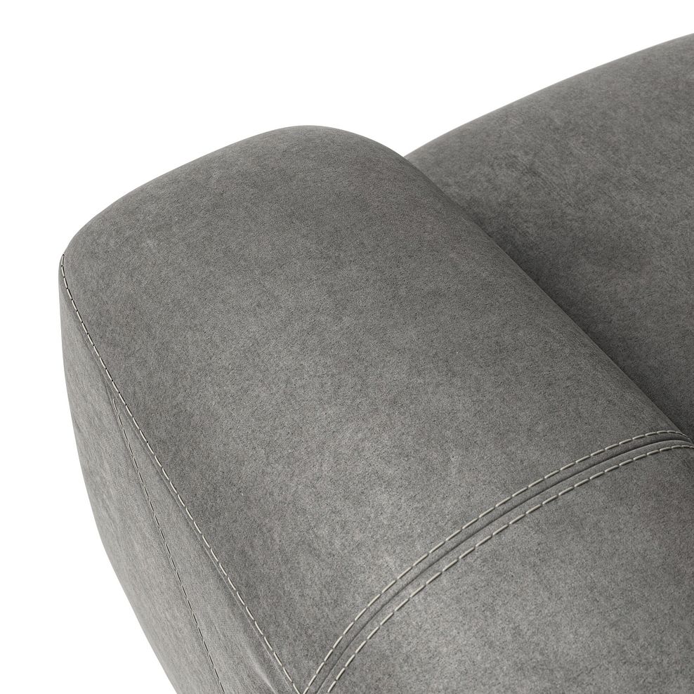 Leo 3 Seater Recliner Sofa with Adjustable Headrests in Maldives Dark Grey Fabric 9