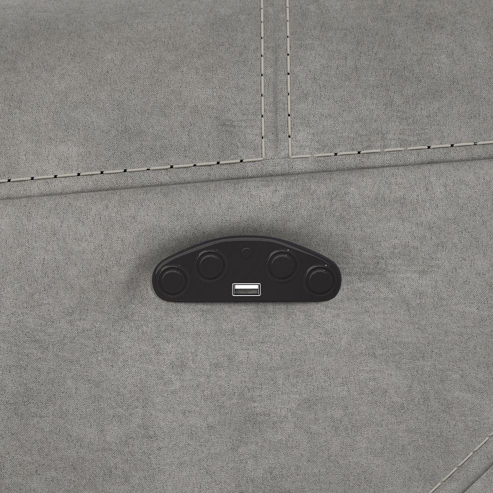 Leo 3 Seater Recliner Sofa with Adjustable Headrests in Maldives Dark Grey Fabric 13