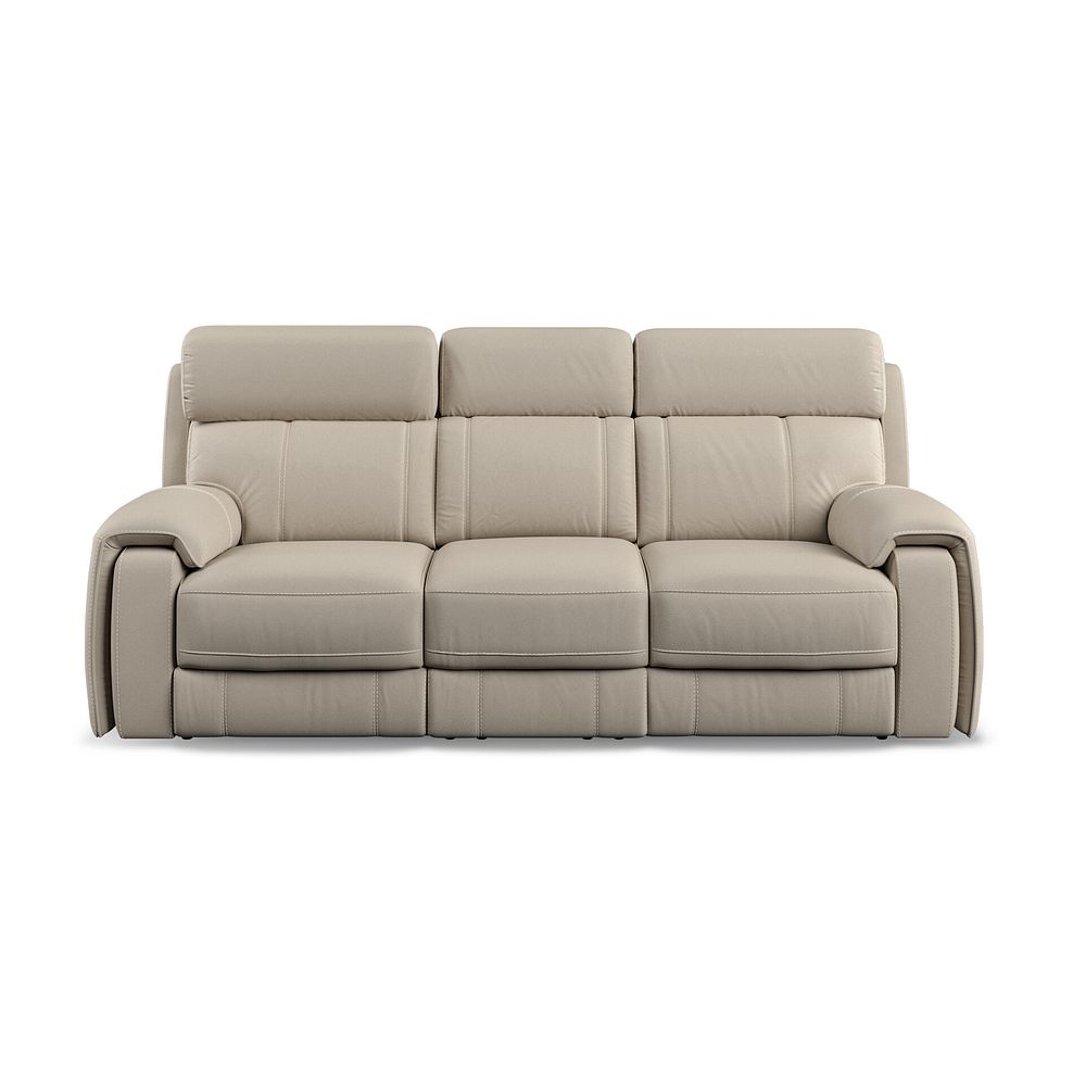 Leo 3 Seater Recliner Sofa with Adjustable Headrests in Pebble Leather 5