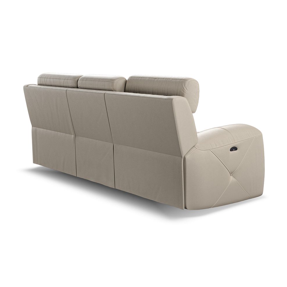 Leo 3 Seater Recliner Sofa with Adjustable Headrests in Pebble Leather 8