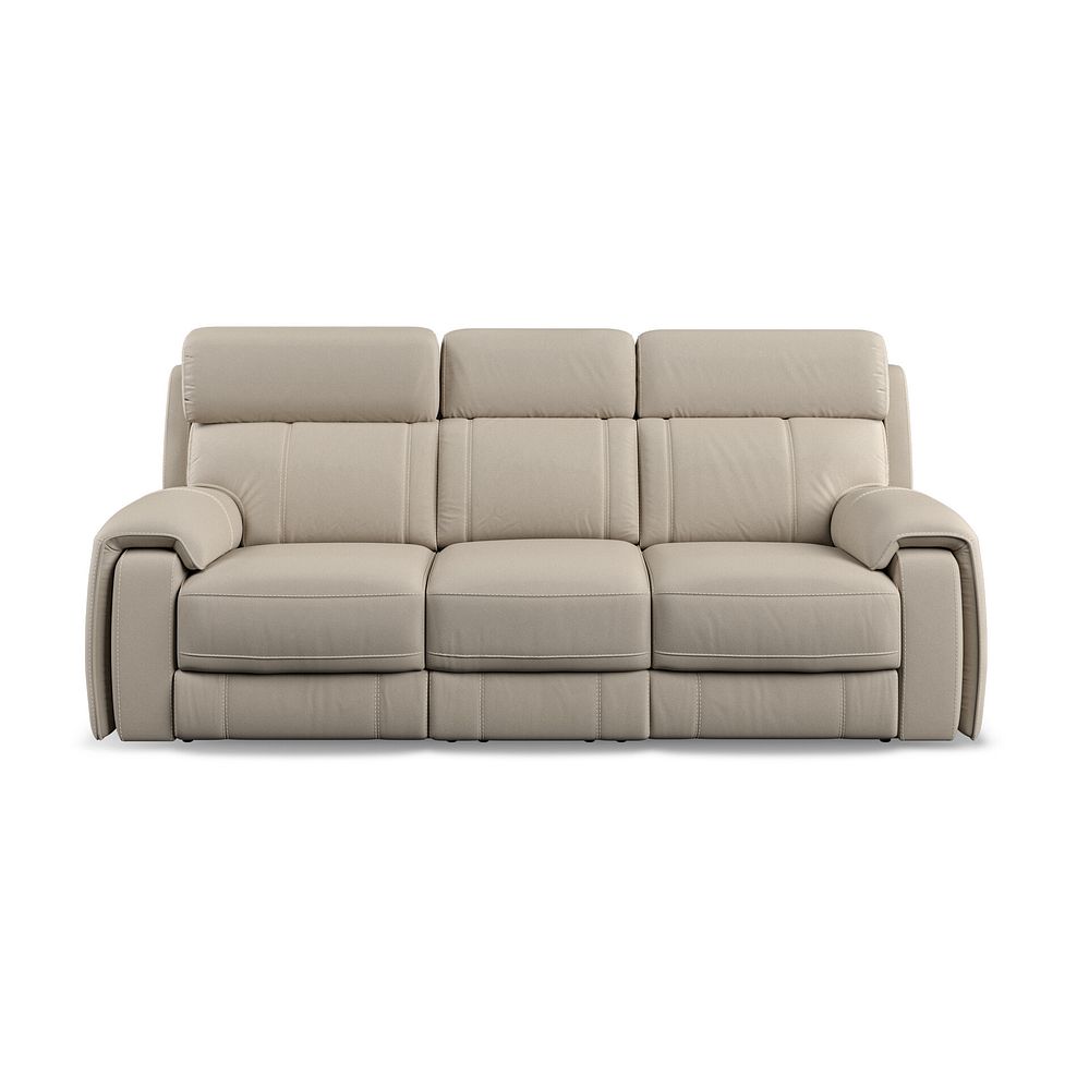 Leo 3 Seater Recliner Sofa with Adjustable Headrests in Pebble Leather 2