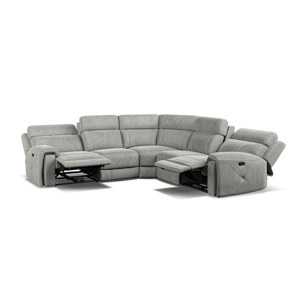 Leo Large Corner Recliner Sofa in Billy Joe Dove Grey Fabric 2