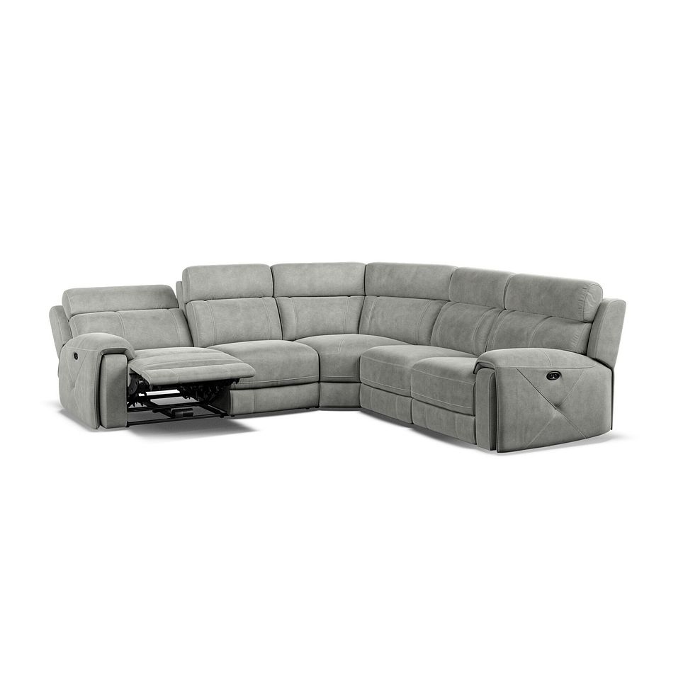 Leo Large Corner Recliner Sofa in Billy Joe Dove Grey Fabric 4