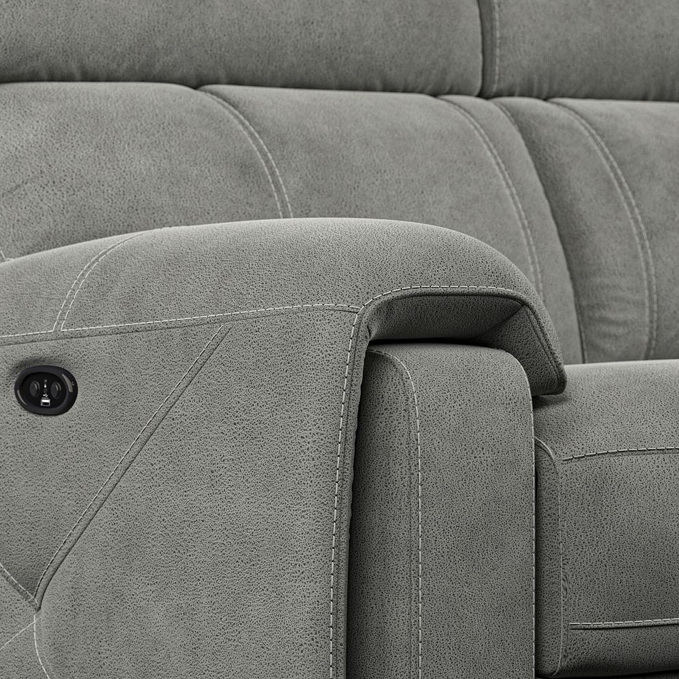 Leo Large Corner Recliner Sofa in Billy Joe Dove Grey Fabric 10