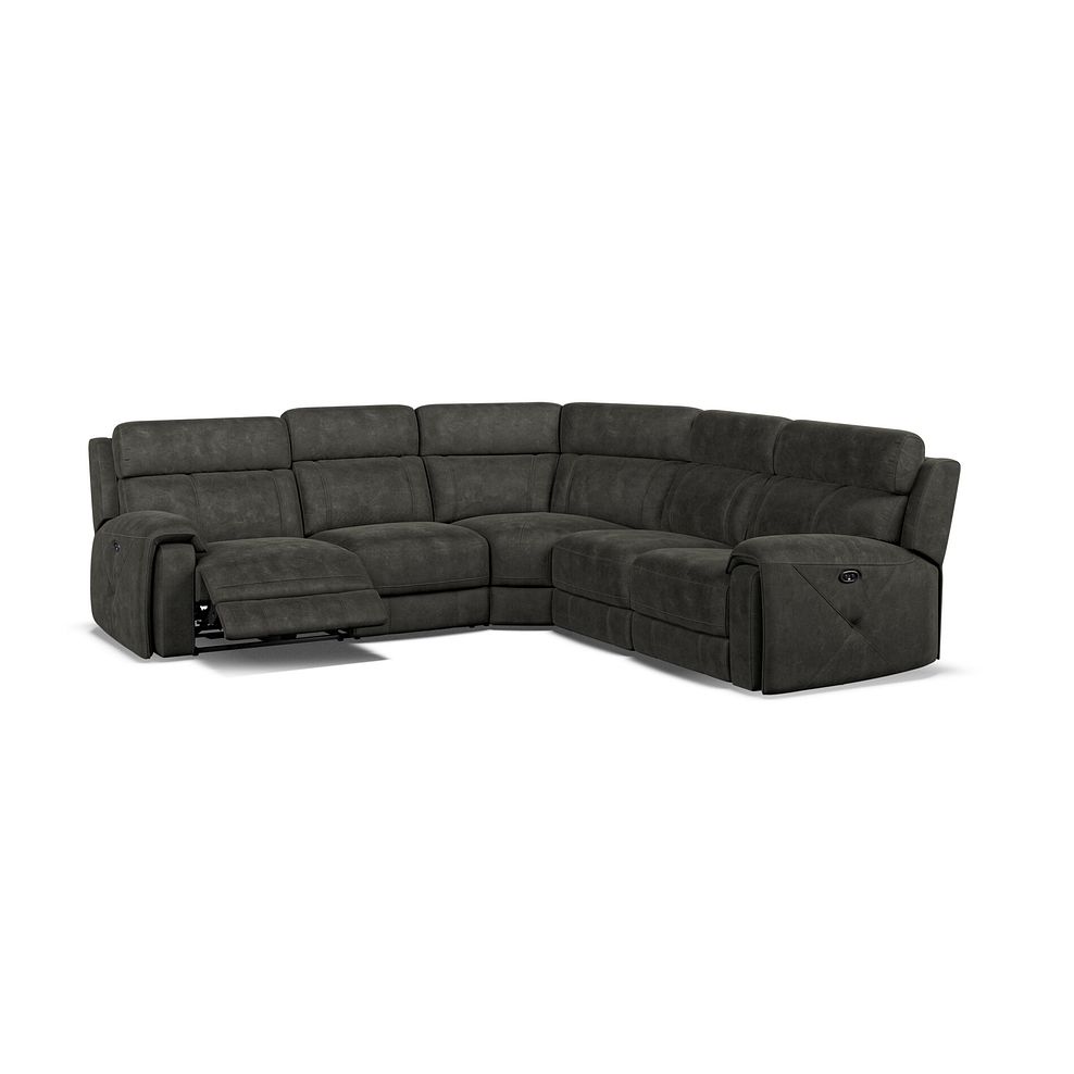 Leo Large Corner Recliner Sofa in Billy Joe Grey Fabric Thumbnail 3