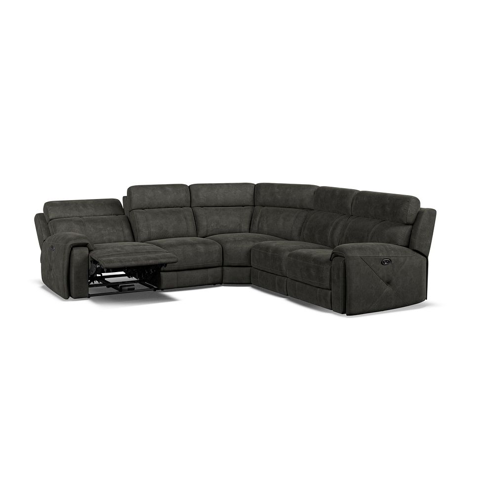 Leo Large Corner Recliner Sofa in Billy Joe Grey Fabric Thumbnail 4