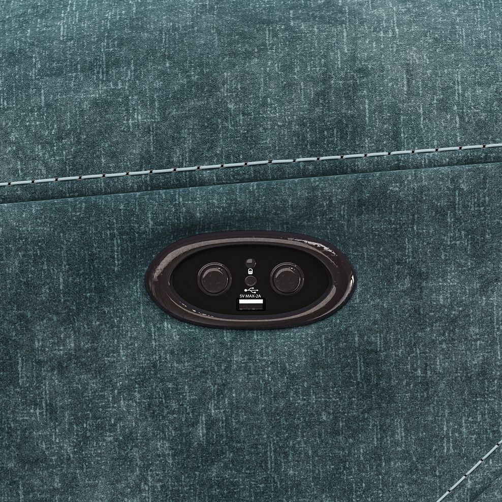 Leo Large Corner Recliner Sofa in Descent Blue Fabric 12