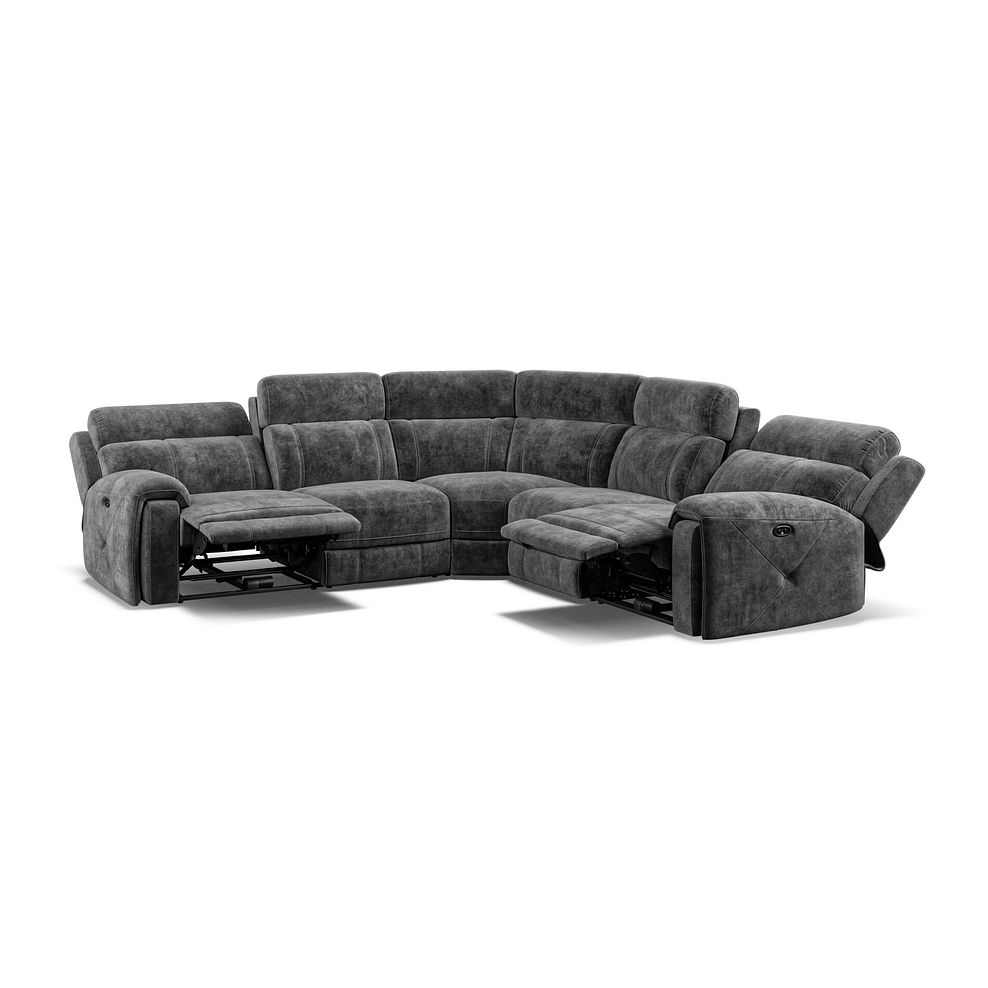 Leo Large Corner Recliner Sofa in Descent Charcoal Fabric Thumbnail 2