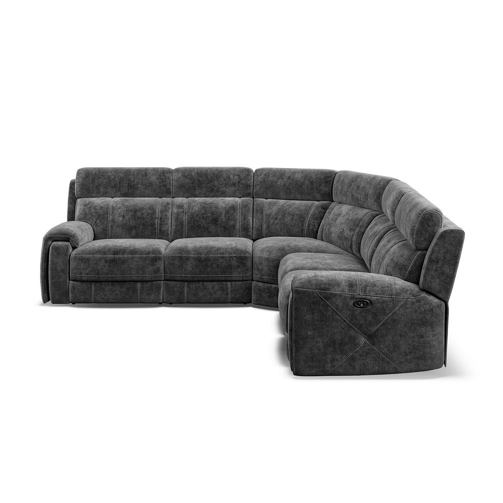 Leo Large Corner Recliner Sofa in Descent Charcoal Fabric 6