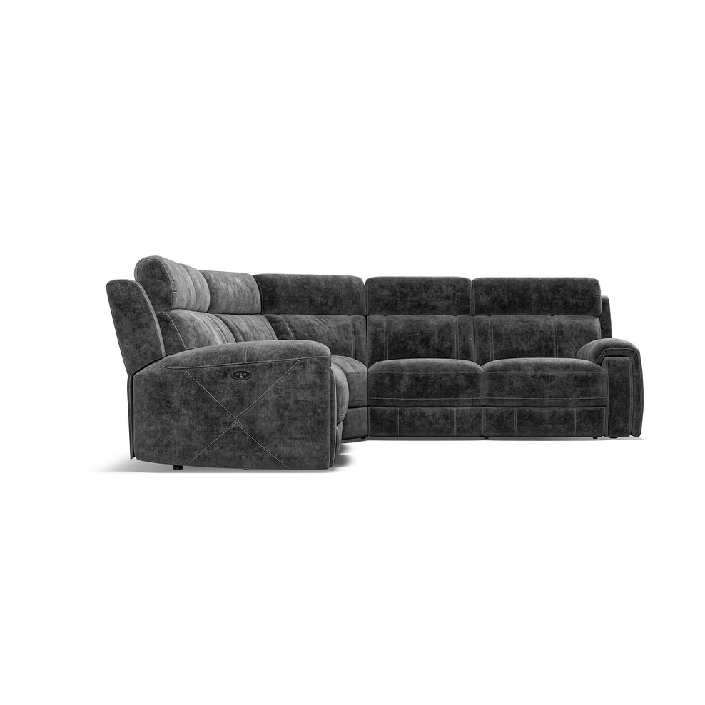 Leo Large Corner Recliner Sofa in Descent Charcoal Fabric 7
