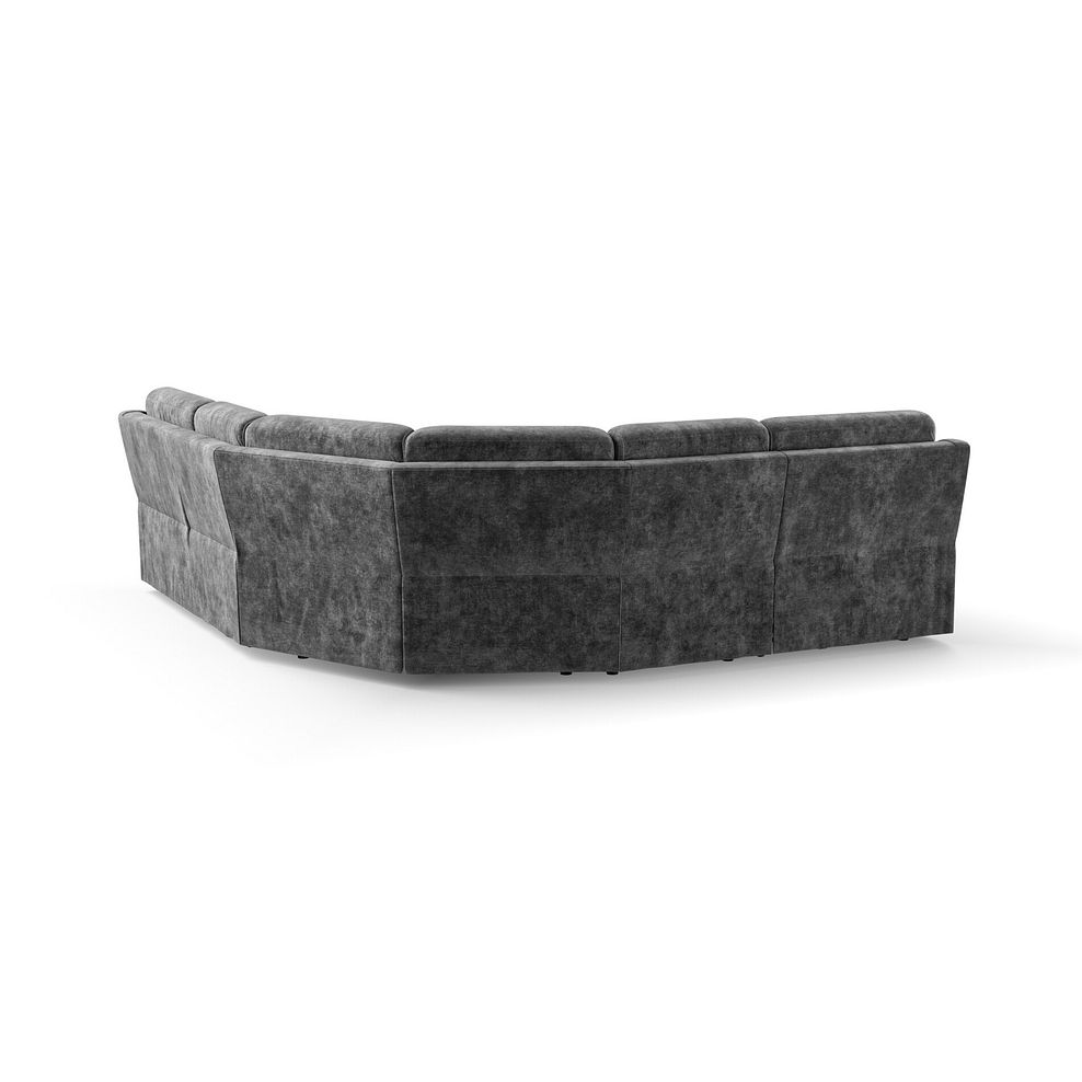 Leo Large Corner Recliner Sofa in Descent Charcoal Fabric 6