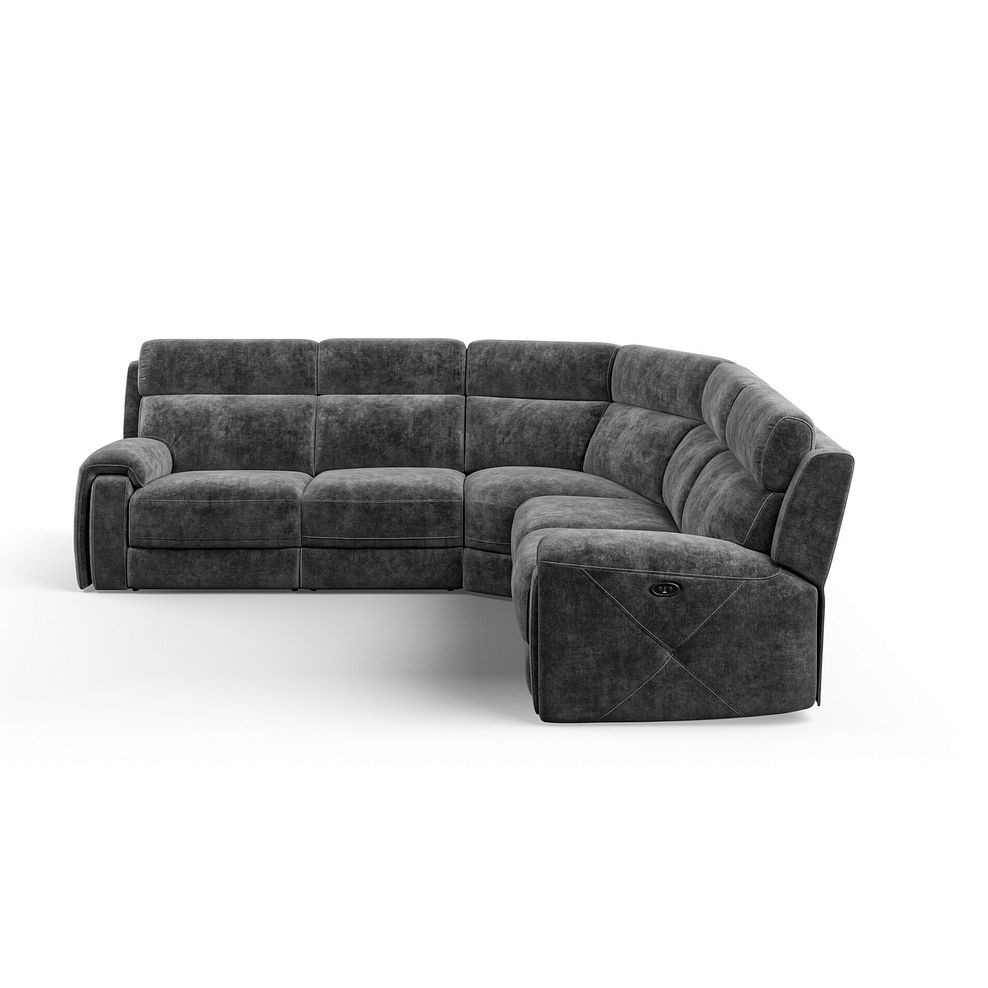 Leo Large Corner Recliner Sofa in Descent Charcoal Fabric 5