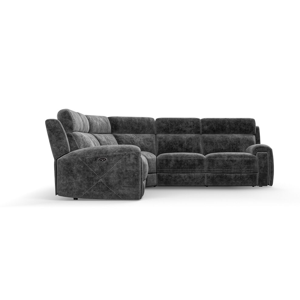 Leo Large Corner Recliner Sofa in Descent Charcoal Fabric 7
