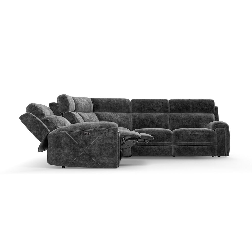 Leo Large Corner Recliner Sofa in Descent Charcoal Fabric 8