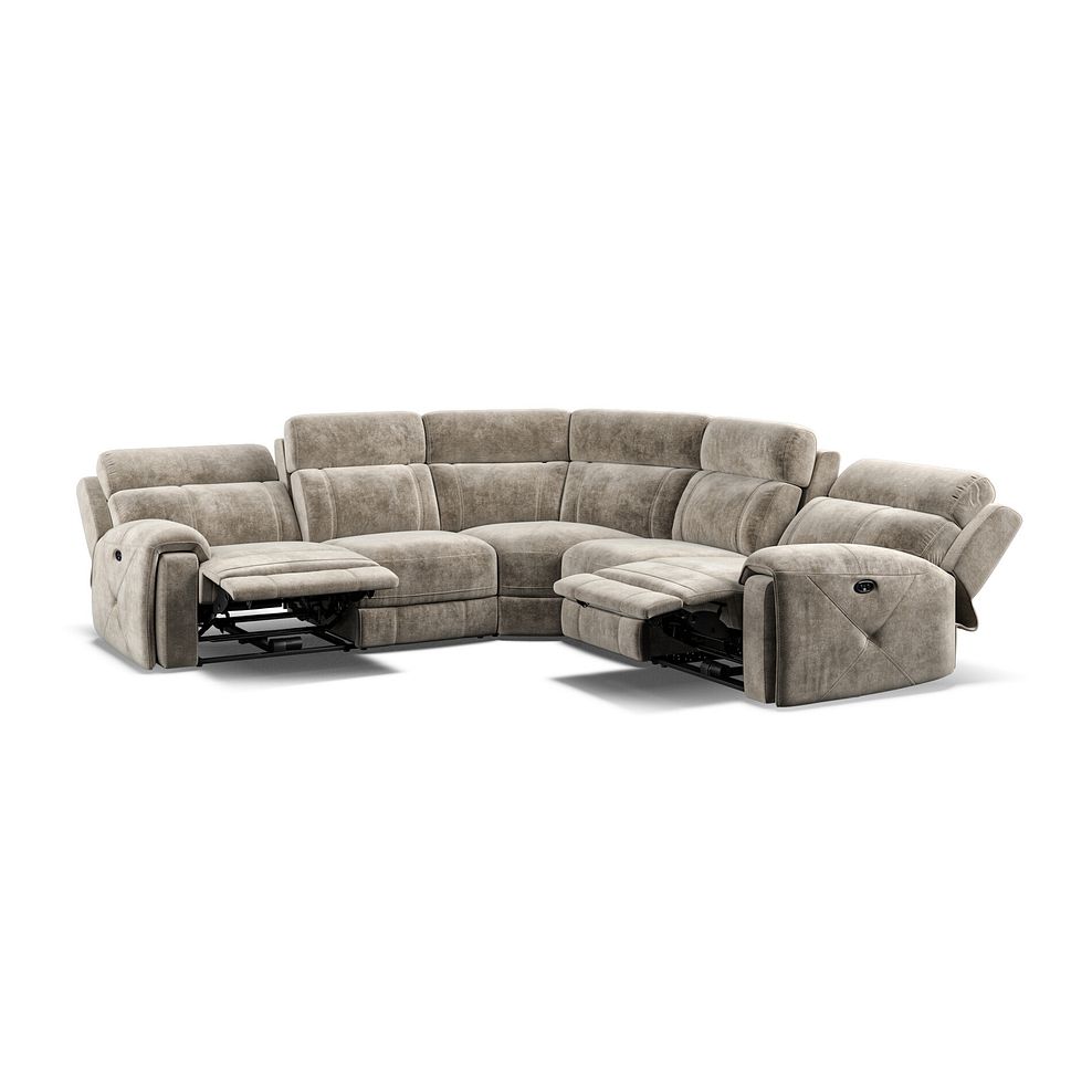 Leo Large Corner Recliner Sofa in Descent Taupe Fabric 2
