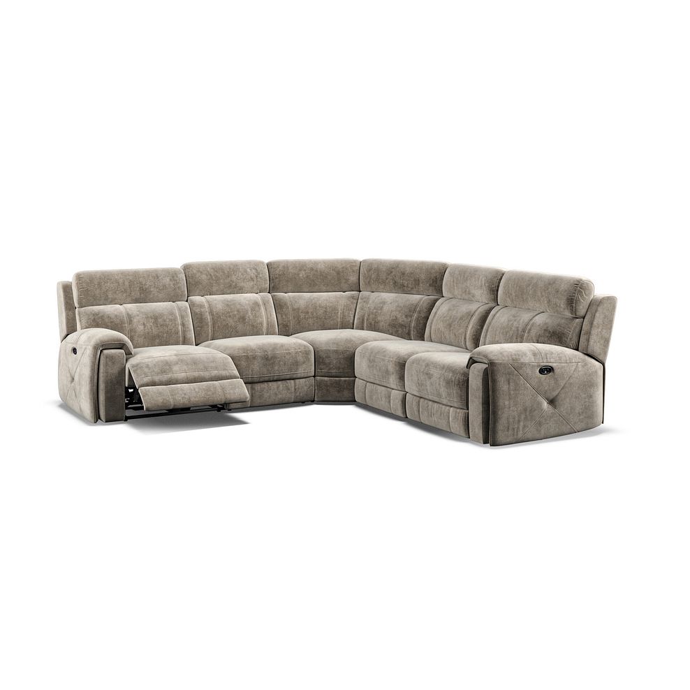 Leo Large Corner Recliner Sofa in Descent Taupe Fabric 3