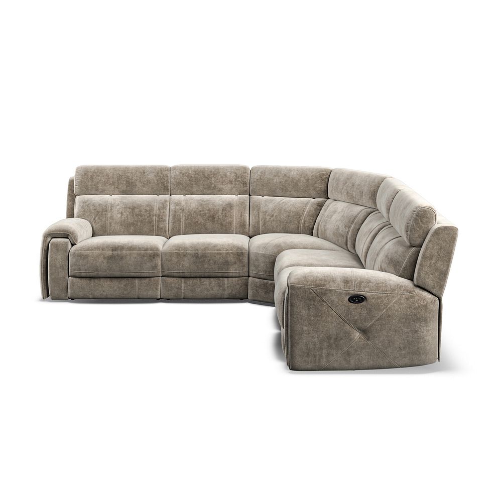 Leo Large Corner Recliner Sofa in Descent Taupe Fabric 6