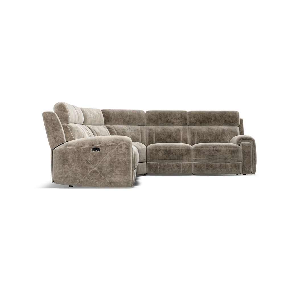 Leo Large Corner Recliner Sofa in Descent Taupe Fabric 7