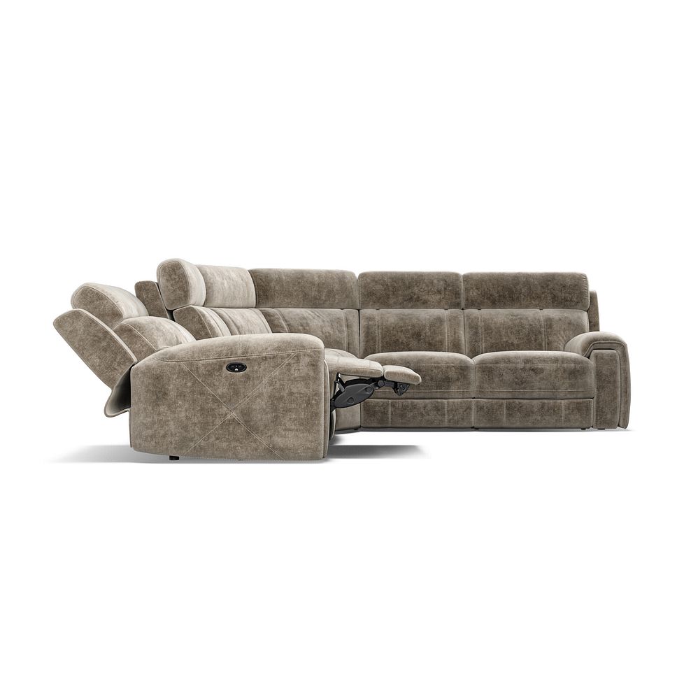 Leo Large Corner Recliner Sofa in Descent Taupe Fabric 8