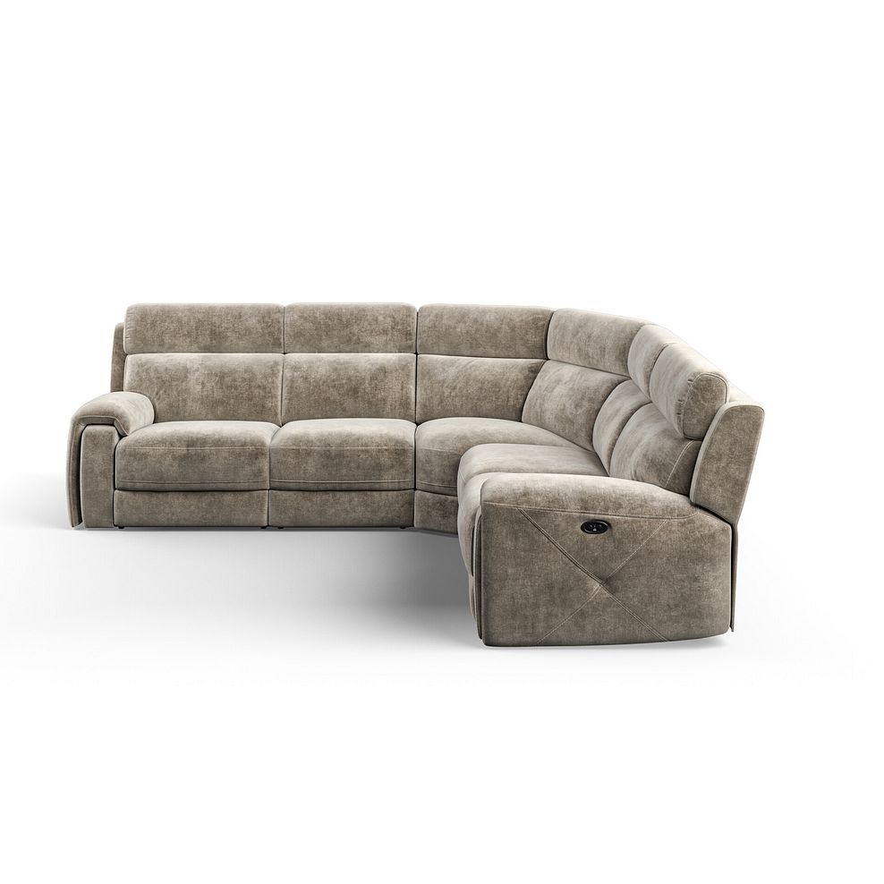 Leo Large Corner Recliner Sofa in Descent Taupe Fabric 5